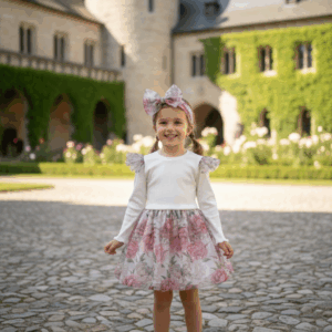 Princeznovské tylové šatičky s čelenkou – smotanové